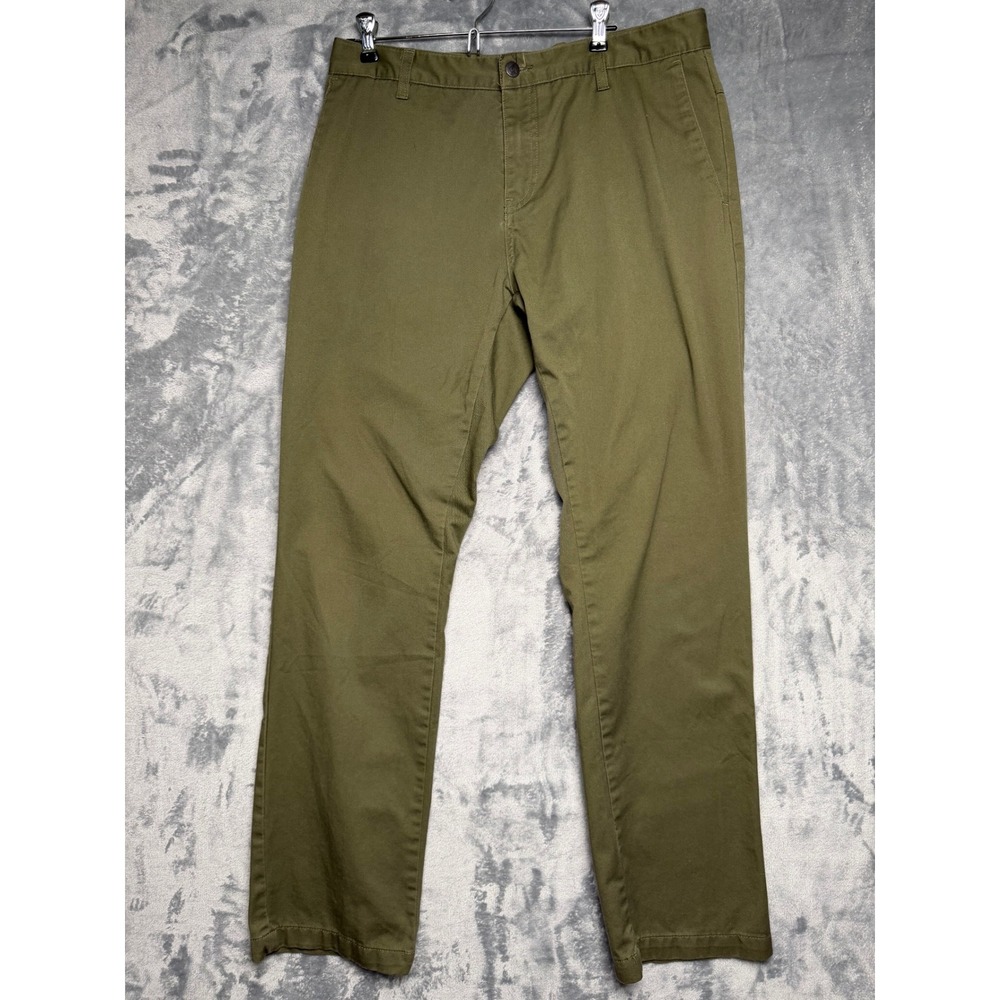 Volcom VMonty Mens Chino Pants Olive Green Straight Leg Size 34 Skate
